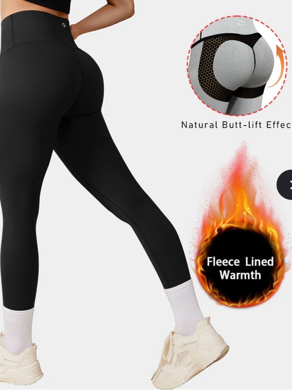 OQQ Women's Seamless Warming Yoga Leggings (Black, Size Medium)